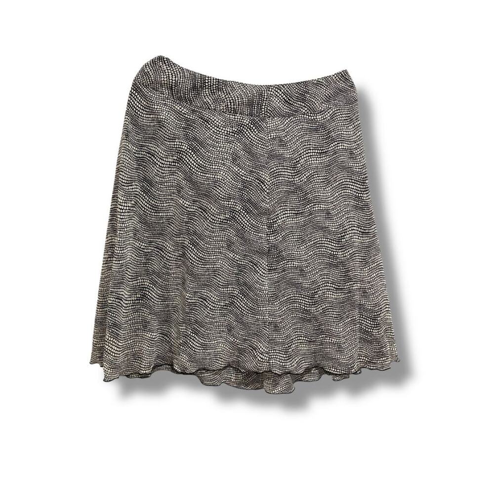 Size 14 Preswick & Moore A-Line Skirt Back Zip Lined Black White